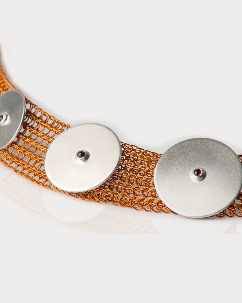 COLLAR PLANO 3 DIJES TEJIDO EN COBRE - Imagen 2